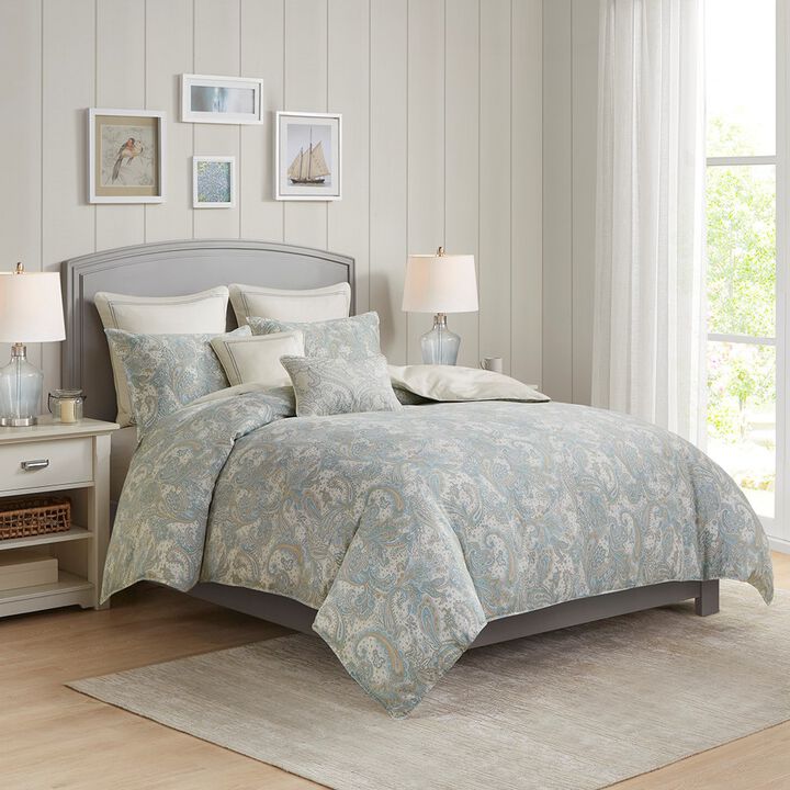 Gracie Mills Christi 3-Piece Paisley Cotton Duvet Cover Set