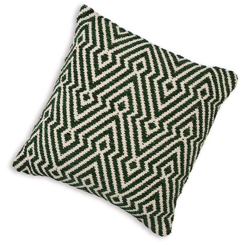 Digy 19 Inch Accent Pillow Set of 4, Handwoven Key Pattern, Black White -