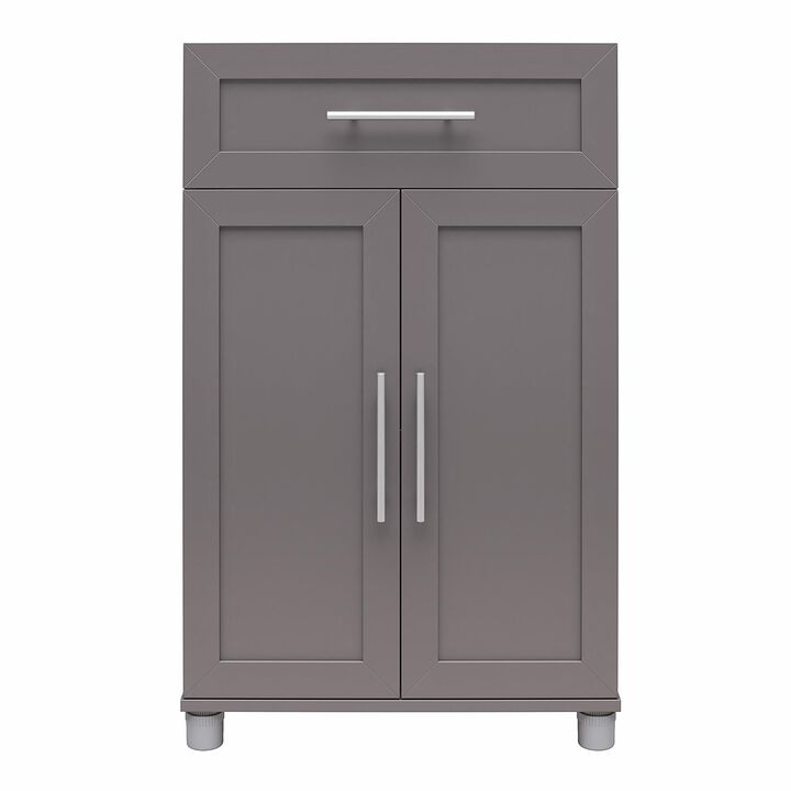 Systembuild Evolution Camberly Framed 2 Door/1 Drawer Storage Cabinet, Graphite Gray