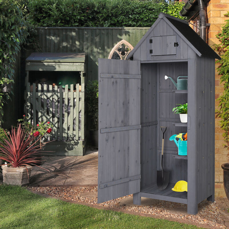 Double Slope Top Courtyard Storage Shed Outdoor Storage Room for Garden & Backyard Organization