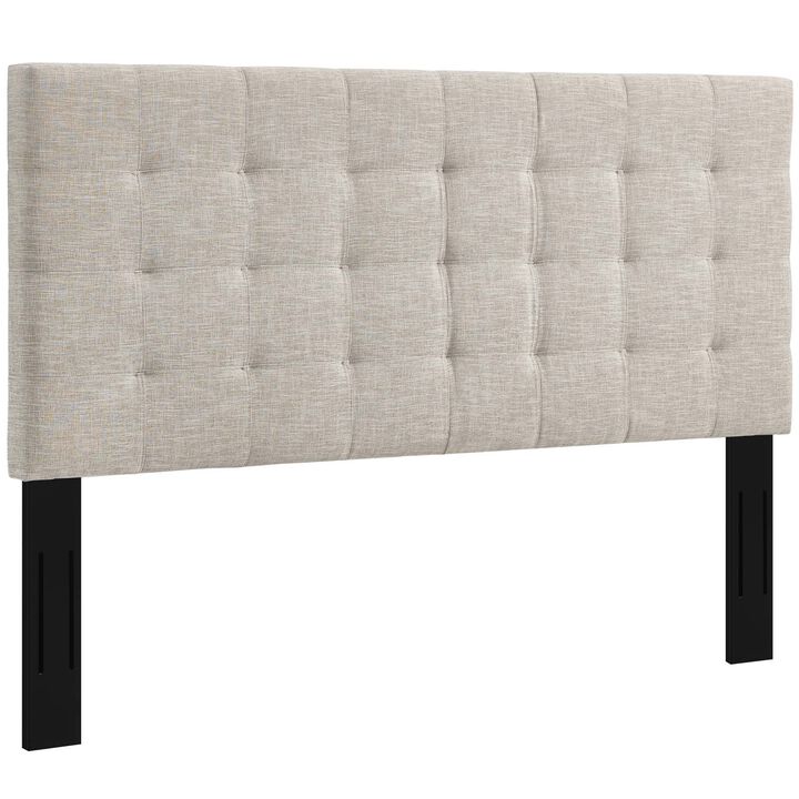 Modway - Paisley Tufted King and California King Upholstered Linen Fabric Headboard Beige