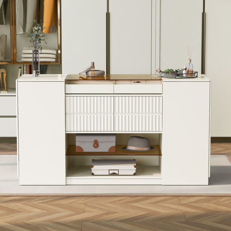 Merax Modern Luxury Island Vanity Dresser and Storage Cabinet