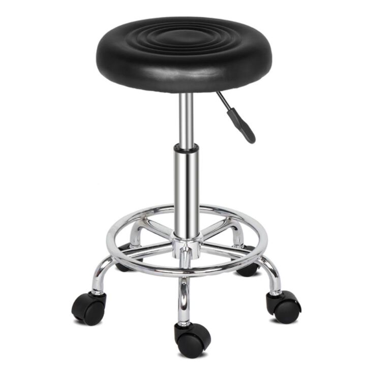Round Swivel Bar Stool Stylish Stool with Lined Design for Kitchen & Bar