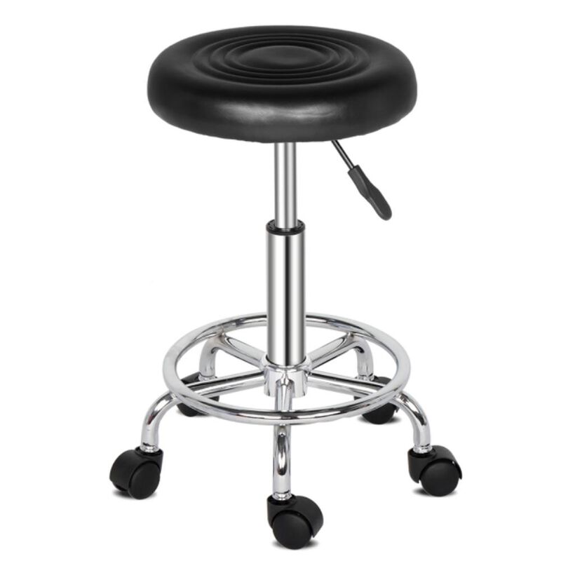 Round Swivel Bar Stool Stylish Stool with Lined Design for Kitchen & Bar