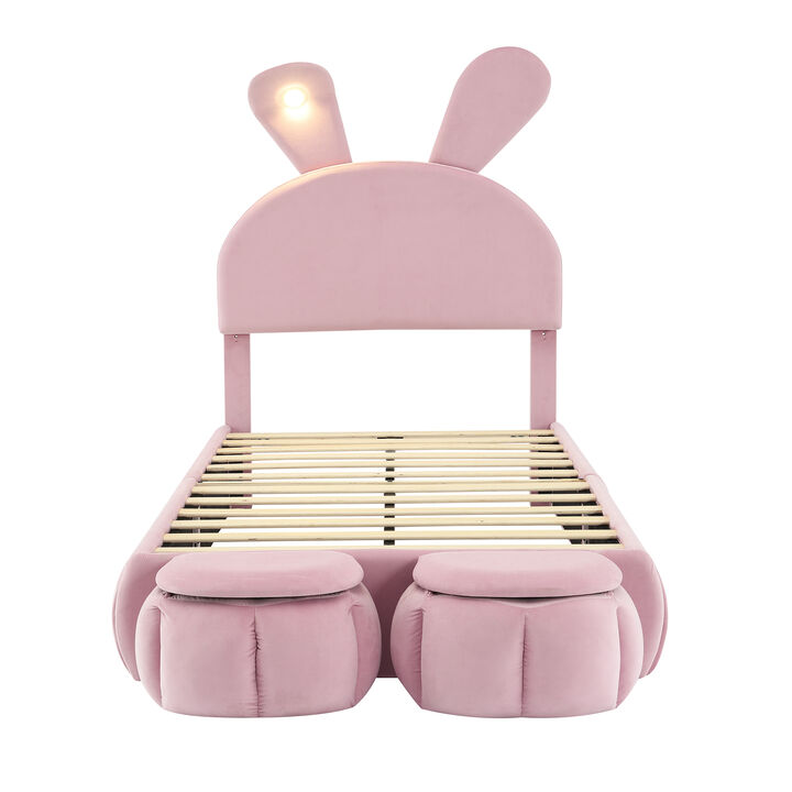 Merax Kids Rabbit Platform Bed with Ears Merax Kids Rabbit Platform Bed with Ears