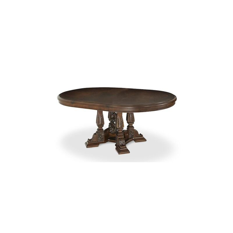 Michael Amini Windsor Court Round Dining Table - Vintage Fruitwood