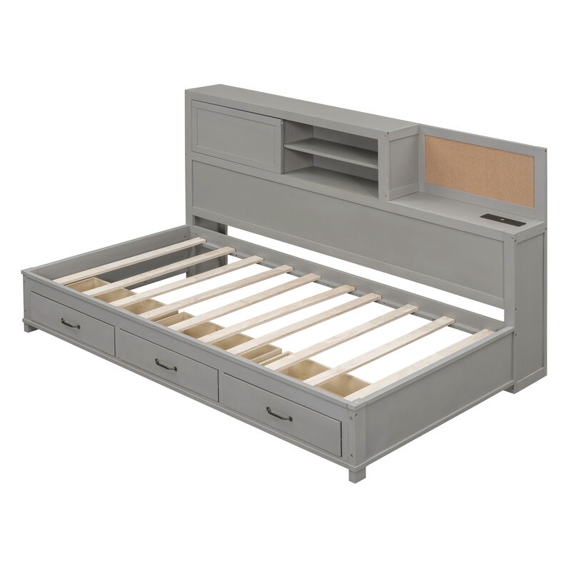 Merax Daybed Frame with 3 Storage Drawers