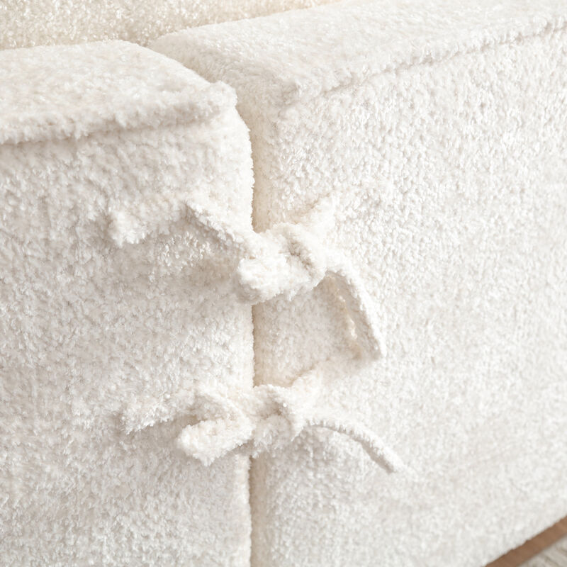 Merax 3-Seater Boucle Sofa with 5 Pillows