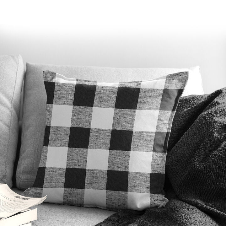 6ix Tailors Fine Linens Lumberjack Check White/Black Decorative Throw Pillows