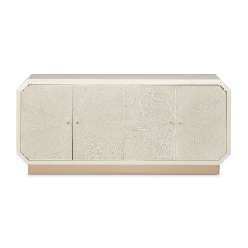 Michael Amini La Rachelle Sideboard with Mirror - Medium Champagne