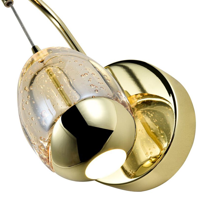 VONN Lighting Integrated LED Wall Sconce Light with Champagne Glass Shade in Gold