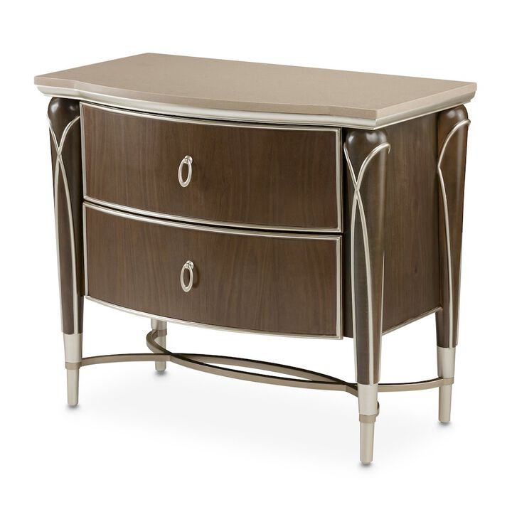 Michael Amini Villa Cherie Nightstand - Hazelnut