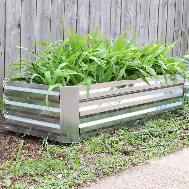 Sunnydaze Galvanized Steel Rectangle Raised Garden Bed