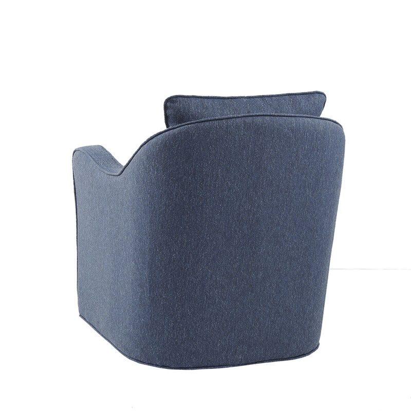 Gracie Mills Frieda Wide Seat Swivel Arm Chair with Back Pillow