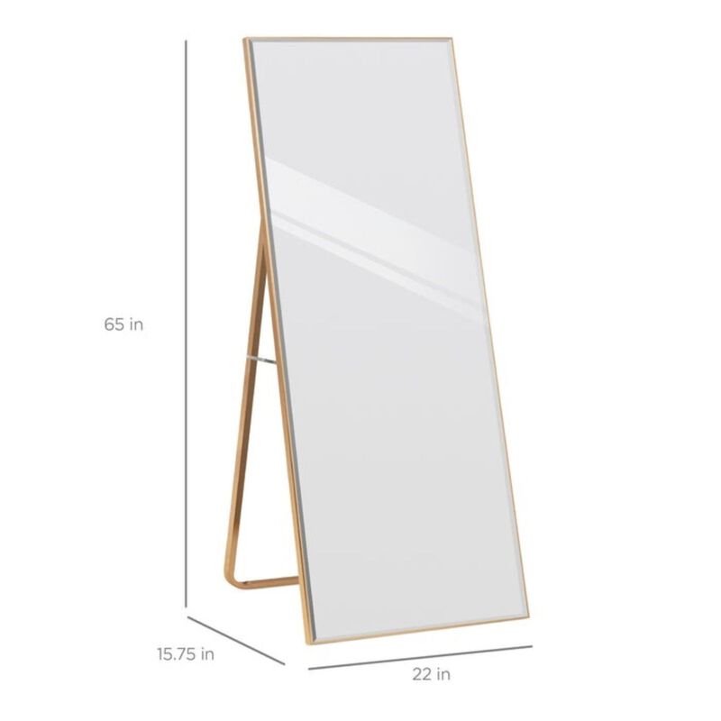 Hivvago Gold Large Full Length Leaning Wall or Hanging Mirror