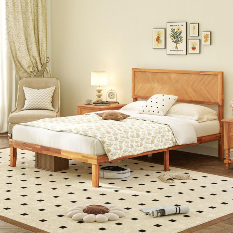 Bed Frame with Headboard and Storage Space for Practical and Stylish Bedroom Organization