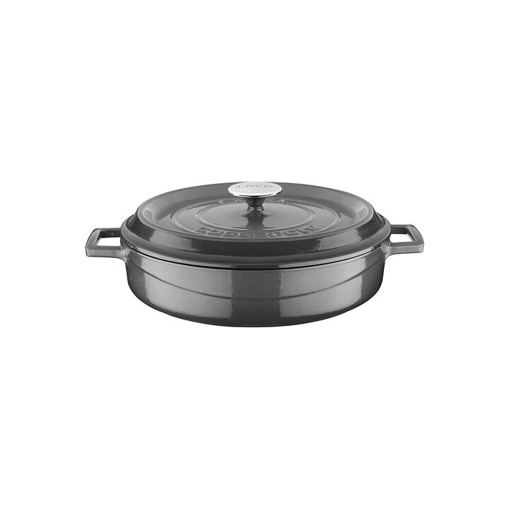 Gray 11 Inch 4.5 Qt. Shallow Cast Iron Pot