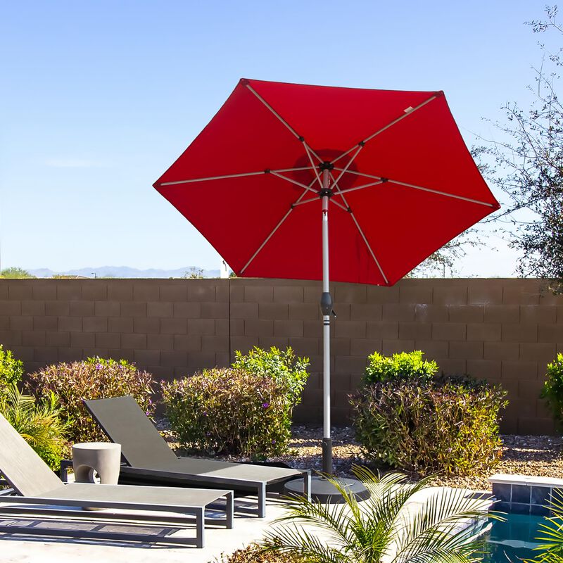 MONDAWE 7.5FT Patio Umbrella, Outdoor Table Umbrella with Push Button Tilt and Crank, UV Protection Waterproof Market Sun Umbrella with 8 Sturdy Ribs for Garden, Deck, Backyard, Pool