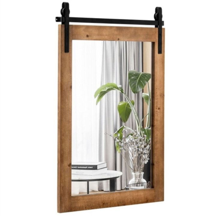 Hivvago 30 x 22 Inch Rustic FarmHouse Wall Mounted Bathroom Mirror
