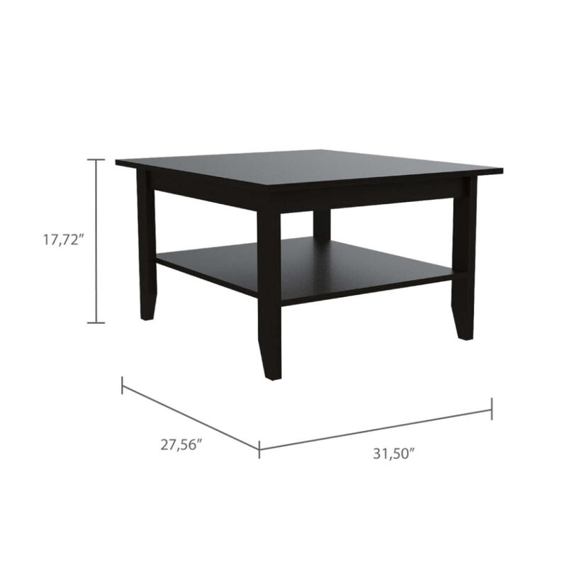 Cabrillo 4-Shelf 2-Piece Living Room Set, Coffee Table And Bar Cabinet Black And Espresso