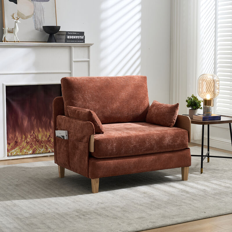 Merax Foldable Chenille Sofa Chair Convertible Futon Sleeper