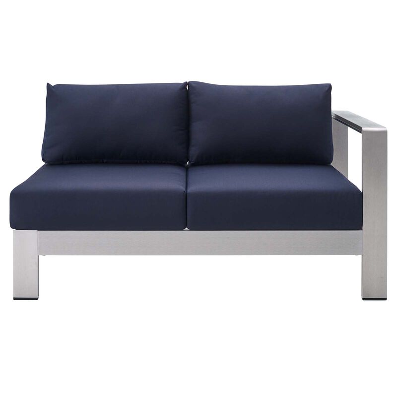 Modway - Shore Sunbrella® Fabric Aluminum Outdoor Patio Right-Arm Loveseat