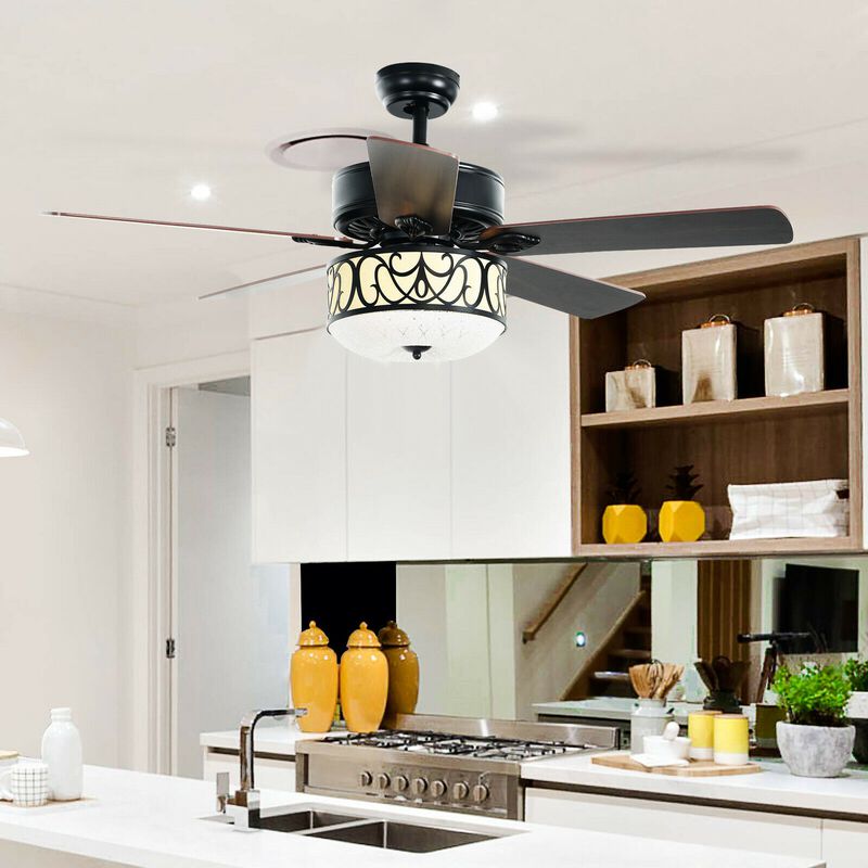 Ceiling Fan with Light Reversible Blade and Adjustable Speed