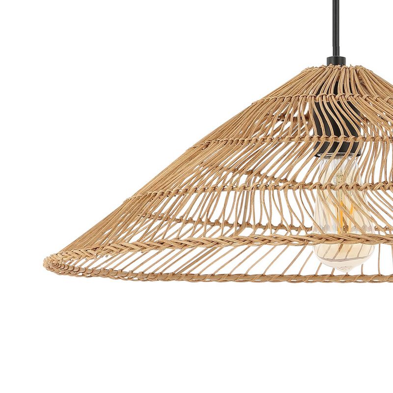 Nova Farmhouse Coastal Rattan LED Pendant