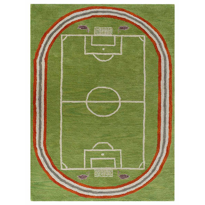 RUGSOTIC CARPETS HAND TUFTED WOOL ECO-FRIENDLY AREA RUGS  - 5'x8', Rectangle Shape, Green, Kids Design, High Pile Thick Handmade Anti Skid Area Rugs for Living Room, Bed Room (K03012)