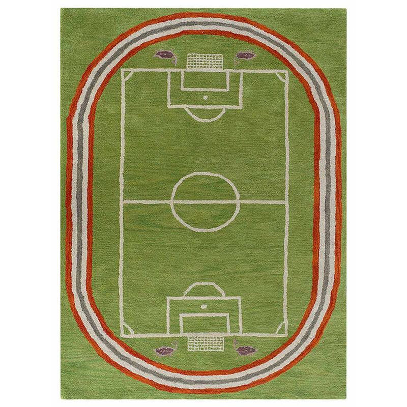 RUGSOTIC CARPETS HAND TUFTED WOOL ECO-FRIENDLY AREA RUGS  - 5'x8', Rectangle Shape, Green, Kids Design, High Pile Thick Handmade Anti Skid Area Rugs for Living Room, Bed Room (K03012)