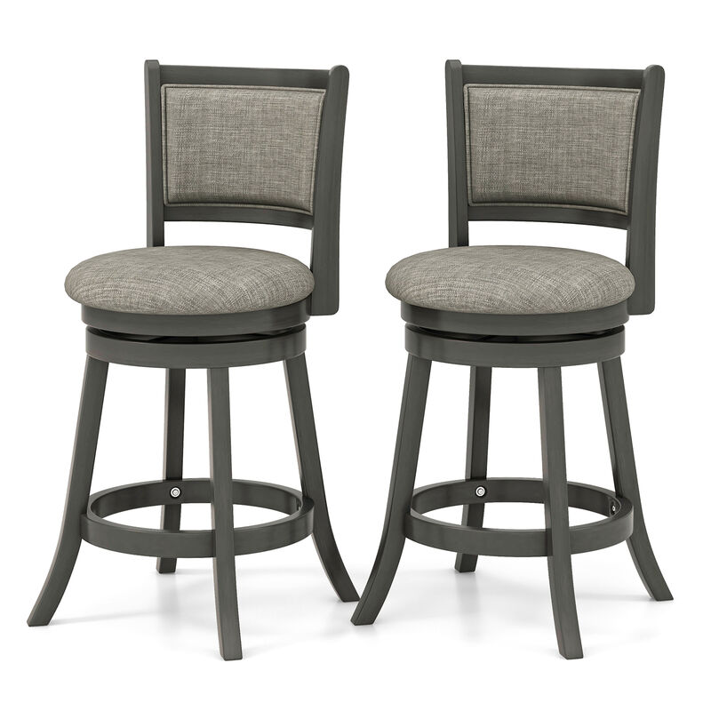 Set of 2 Swivel Bar Stools with Comfortable Seating for Kitchen Island & Home Bar