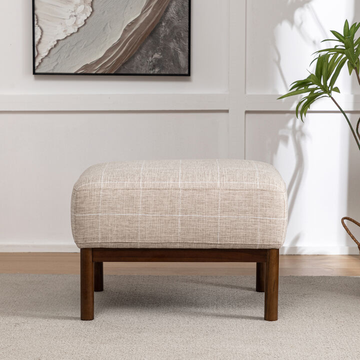 Churchill 25" Rectangle Pillowtop Ottoman - Cream Boucle Performance Fabric
