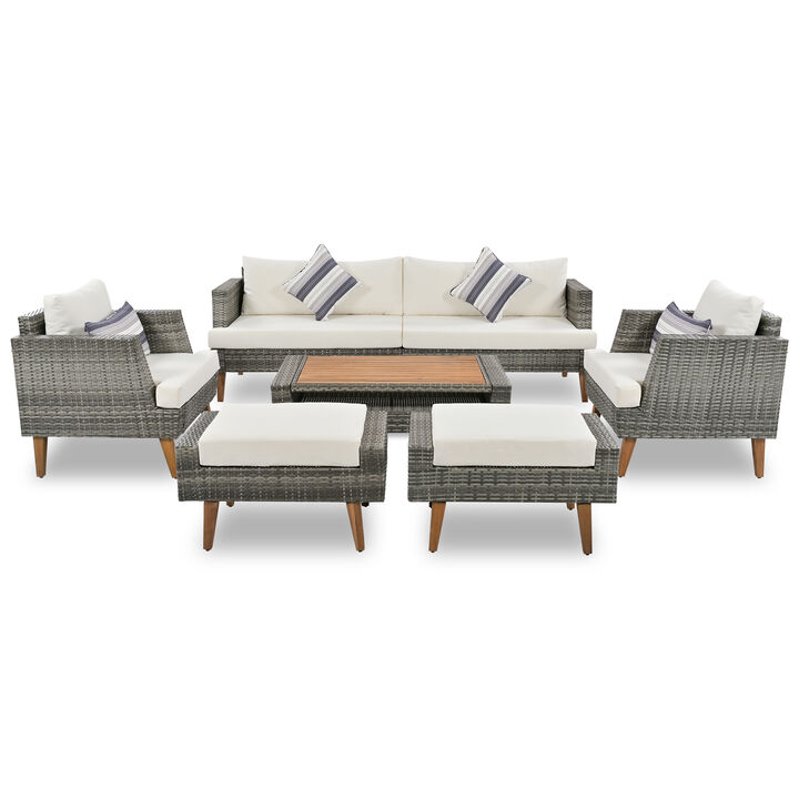 Merax All Weather PE Wicker Outdoor Rattan Sofa Set