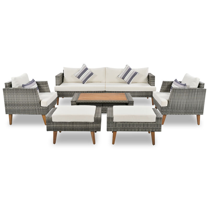 Merax All Weather PE Wicker Outdoor Rattan Sofa Set