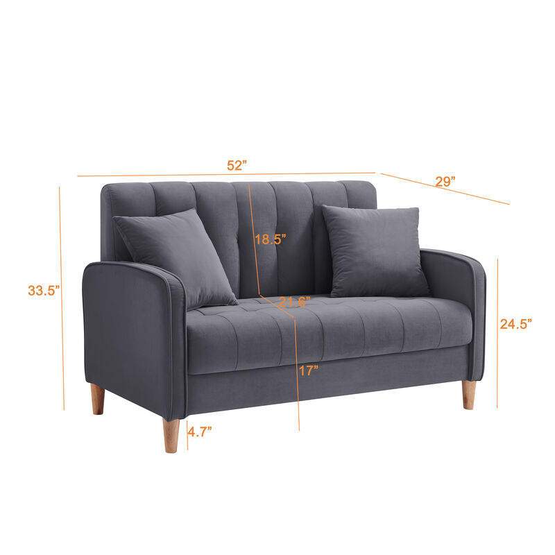 Merax Modern Velvet Loveseat Sofa Couch for Living Room