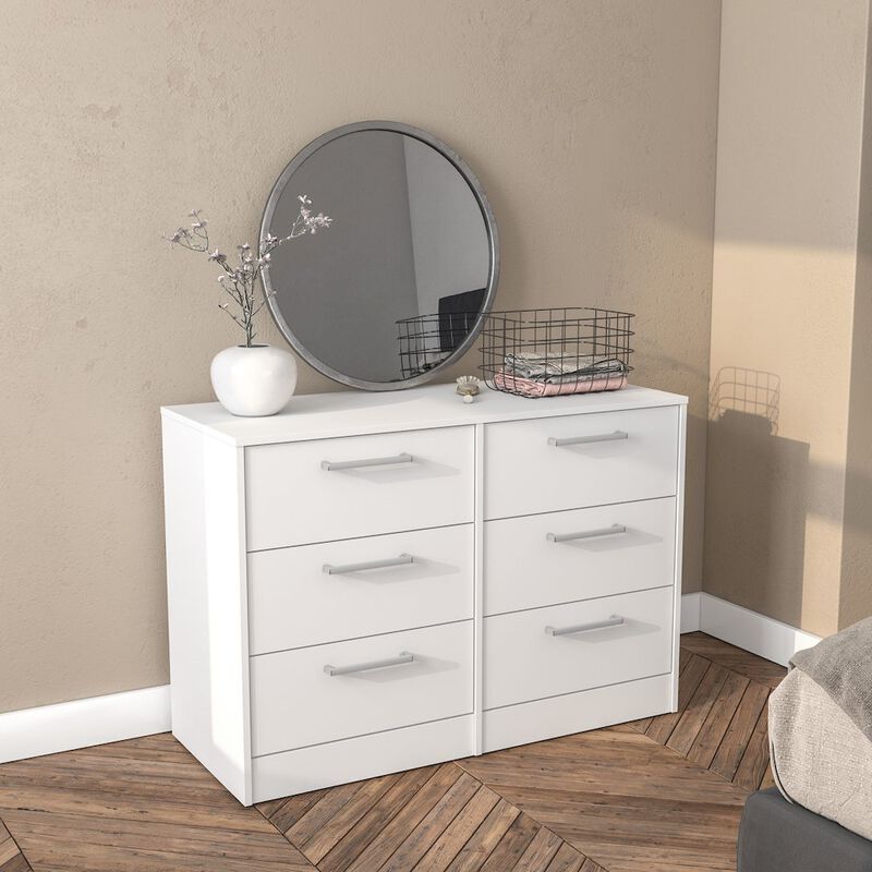 Polifurniture Juliette 6 Drawer Dresser, White