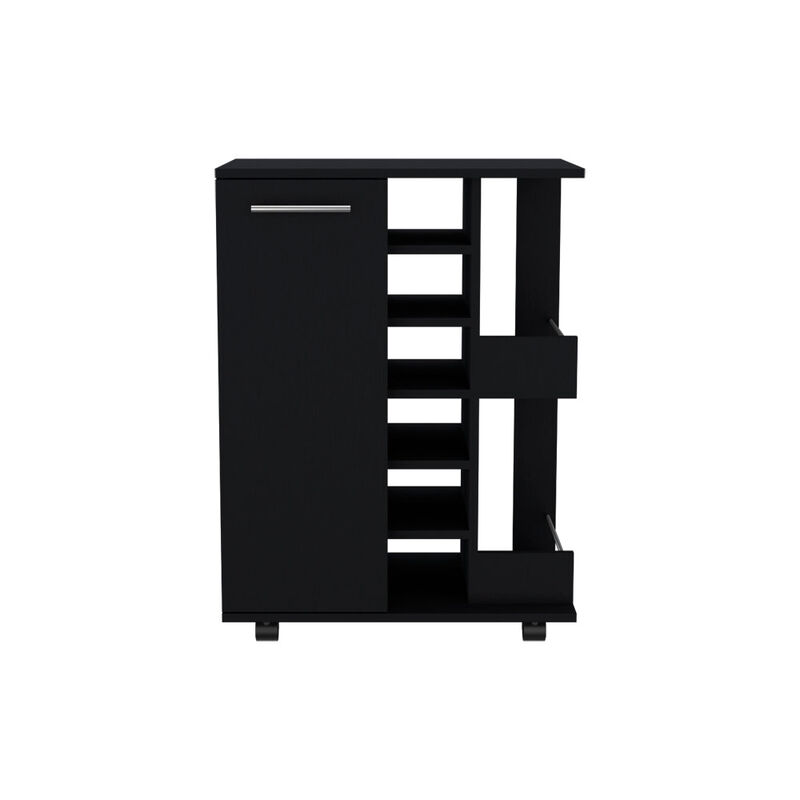 Bar Cart Wells, Living Room, Black