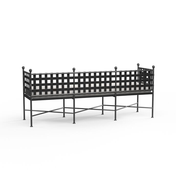 Provence Garden Bench in Canvas Flax w/ Self Welt