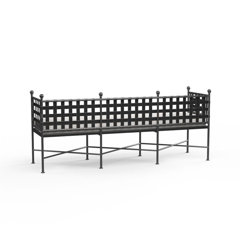 Provence Garden Bench in Canvas Flax w/ Self Welt