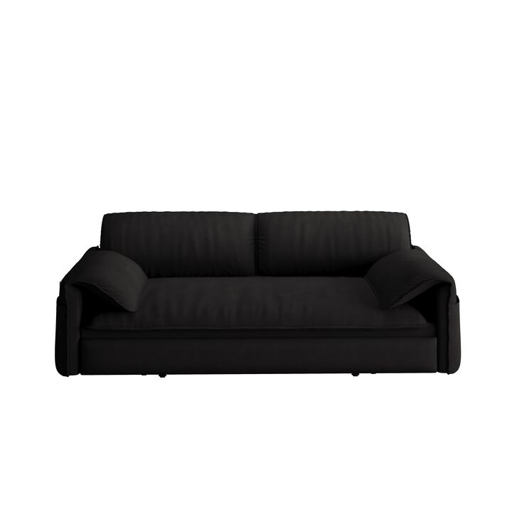 Merax Velvet Loveseat Sleeper Sofa for Living Room