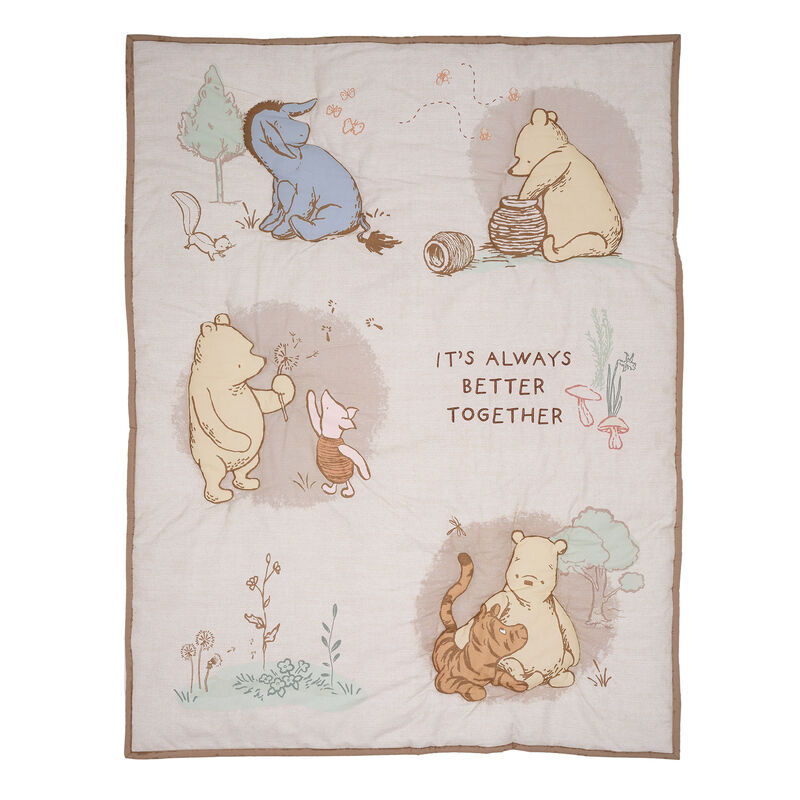 Lambs & Ivy Disney Baby Pooh Bear & Pals Cotton 3Piece Nursery Crib Bedding Set