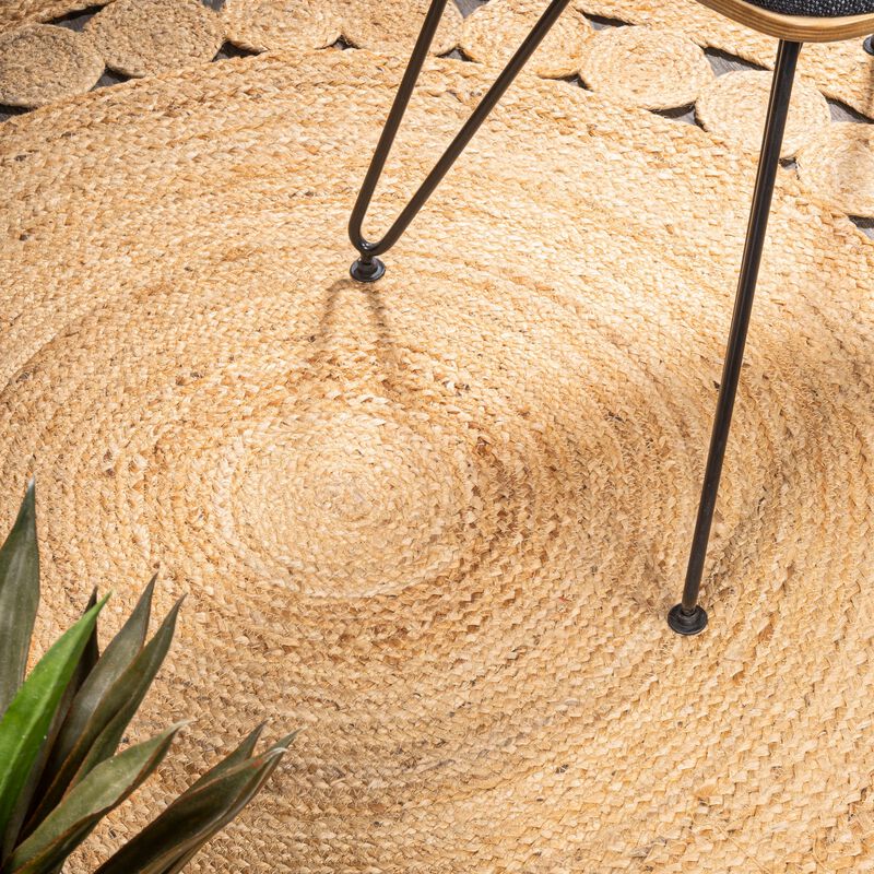 Bodhi Round Natural Jute hippie Circle Natural Round Area Rug