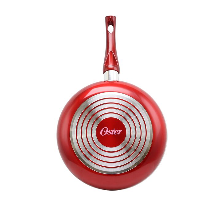 Oster Sato 10 Inch Aluminum Frying Pan in Metallic Red