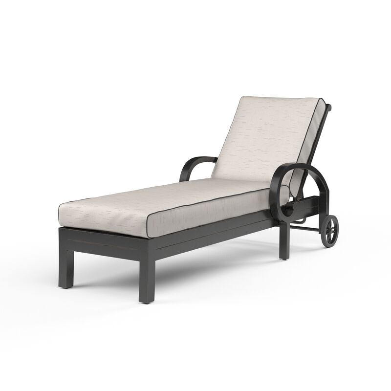 Monterey Chaise Lounge in Frequency Sand w/ Contrast Canvas Java Welt