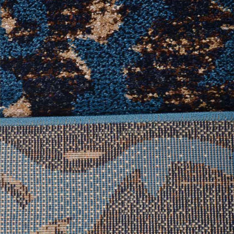 RUGSOTIC CARPETS MACHINE MADE HEATSET POLYPROPYLENE AREA RUGS - 3'4''x5', Rectangle Shape, Blue Color, Abstract Modern Design,Midium Pile Machine Made Area Rugs for Living Room, Bed Room (M00017)