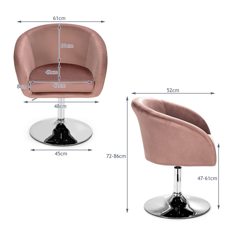 360-Degree Swivel Accent Chair with Round-Back