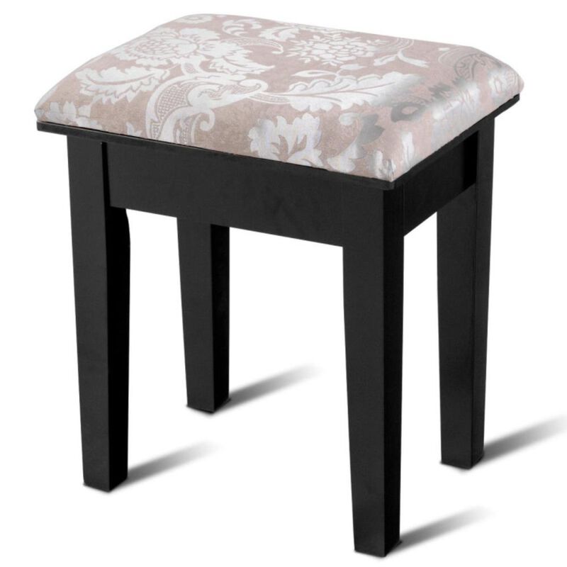 Hivvago Vanity Dressing Table Stool Set with Large Makeup Mirror