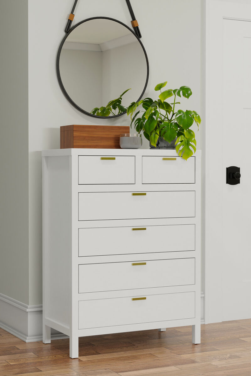 Carmel 6 Drawer Chest, White