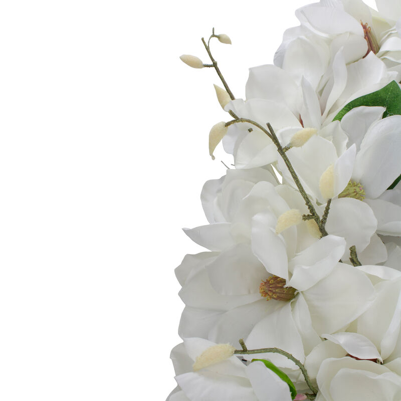 White Magnolias Artificial Spring Wreath - 24-Inch  Unlit