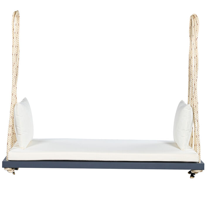 Merax  Patio Wooden Hanging Porch Swing Bench with Cushion